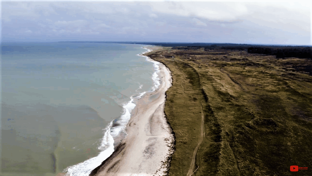 Drone photo of the Danish coast.
