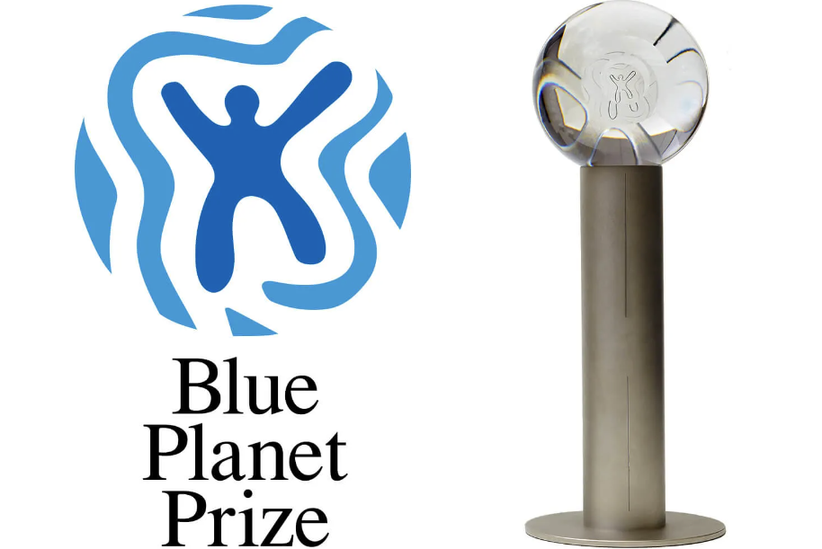 Image of the Blue Planet Prize logo and award.